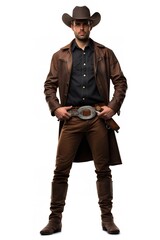 Rugged Cowboy in Western Attire, AI Generated