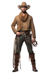 Rugged Cowboy in Western Attire, AI Generated