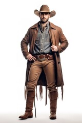 Rugged Cowboy in Western Attire, AI Generated