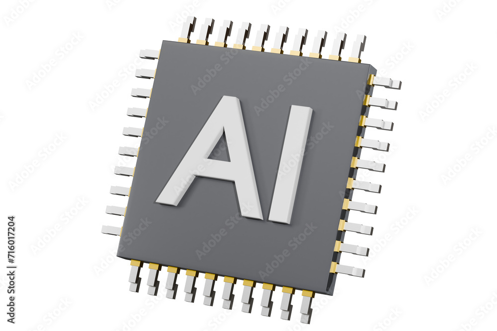 Poster 3d ai chip, ai icon in science and business, technology and engineering concept, artificial intellig