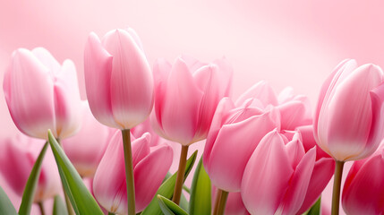 Fototapeta premium pink tulips in spring