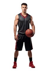 Dynamic Male Basketball Player in Action, AI Generated