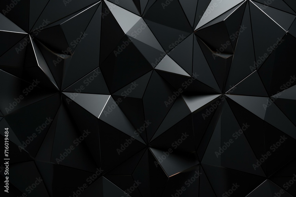 Poster black abstract background with triangles. generative ai.