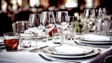 Table Setting in Restaurant