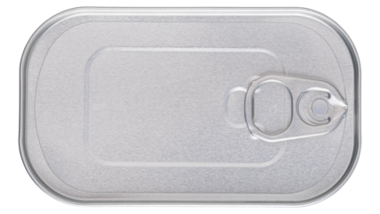 Tin Can, Canned food. Easy open tin can. Aluminium metal can. Conserve, preserve food. Grocery store. Wild wild caught fish no salt added, canned sustainably. Food photography. Isolated photo.