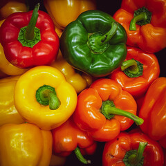 red yellow and green peppers