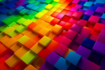 Colorful background in a form of 3d squares