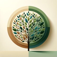 Abstract Tree Artwork, Modern Interior Design Concept