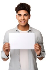 Hispanic Male Model with Blank Sign, AI Generated