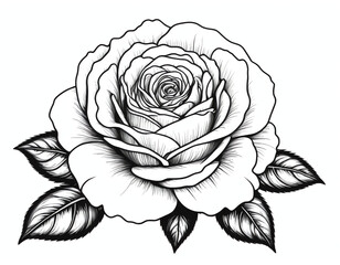 a rose for coloring page, greeting cards, posters, or social media	
