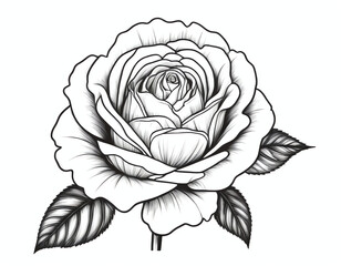 a rose for coloring page, greeting cards, posters, or social media	
