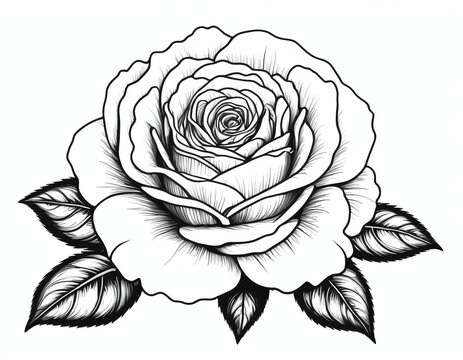 a rose for coloring page, greeting cards, posters, or social media	

