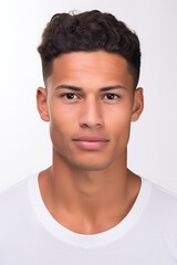 Fototapeta premium Hispanic Male Model with Blank Sign, AI Generated