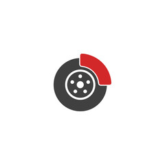 Car break pad icon flat vector design