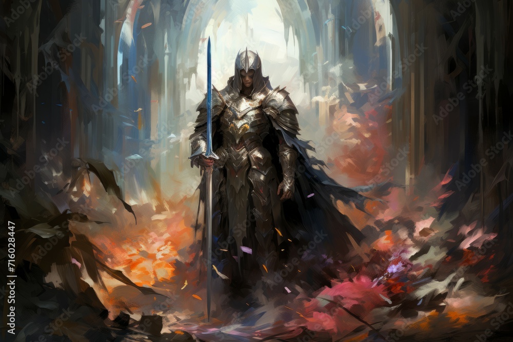 Canvas Prints Holy paladin - Generative AI