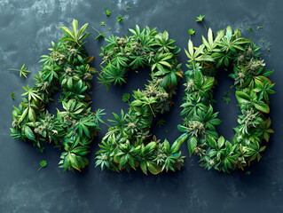 Happy 4:20 Marijuana Leaf, Cannabis celebration illustration lettering design