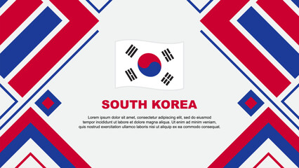South Korea Flag Abstract Background Design Template. South Korea Independence Day Banner Wallpaper Vector Illustration. South Korea Flag