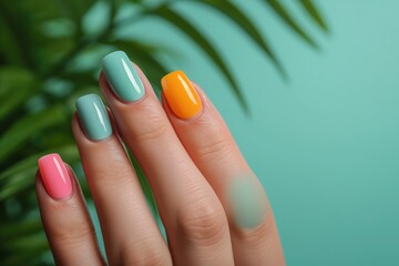 Artificial nails to decorate women's beautiful hands.