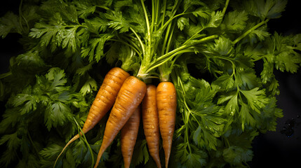 Carrots, there are many carrots that are piled together in a pile. - obrazy, fototapety, plakaty