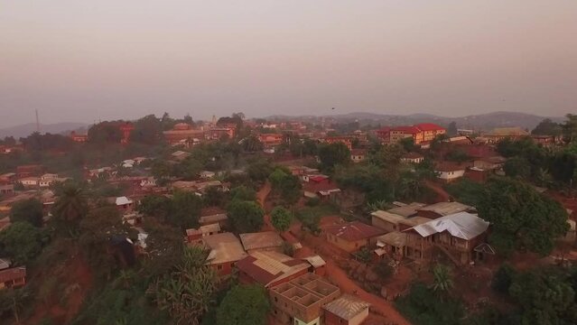 Drone flight over Foumban, Cameroon, Africa