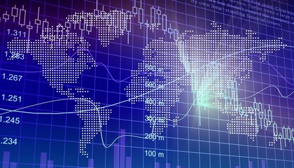 Obraz premium Stock market trading graph for financial investment