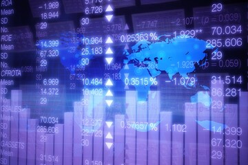 Stock market trading graph for financial investment