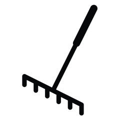 gardening equipment icon for graphic and web design, rake icon