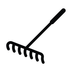 gardening equipment icon for graphic and web design, rake icon