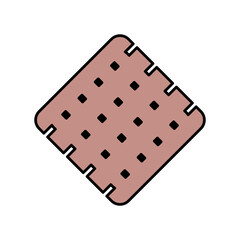 Square Cracker cake in lineal color icon. Trendy style ramadan iftar food design element resources for many purposes.	