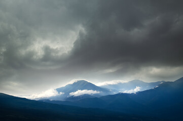 Changeable weather in mountains