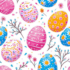Fototapeta na wymiar Easter Egg Tile Pattern, ai generated