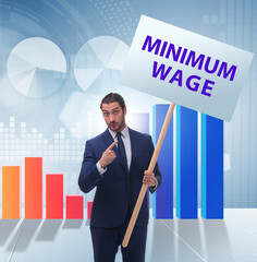 Concept of minimum wage with businessman