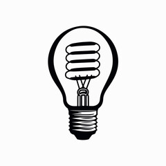 Lightbulb in cartoon, doodle style. Image for t shirt. Isolated 2d vector illustration in logo, icon, sketch style, Eps 10. AI Generative