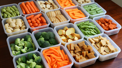 Set with frozen vegetables raw ingredient, cold vegetarian food for cooking healthy nutrition kitchen