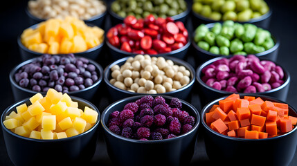 Set with frozen vegetables raw ingredient, cold vegetarian food for cooking healthy nutrition kitchen