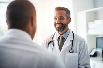 Fototapeta premium Doctor talking to patient in a hospital