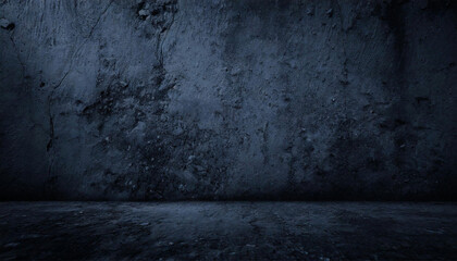 Abstract grunge, black background, texture. Gloomy dirty old empty concrete wall - obrazy, fototapety, plakaty