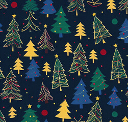 Christmas tree background. New year pattern design. Colorful backdrop. Beautiful winter wallpaper. Christmas card design. New year flyer