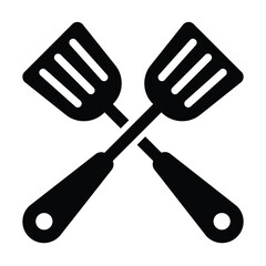 crossing spatula icon vector logo template