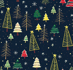 Christmas tree background. New year pattern design. Colorful backdrop. Beautiful winter wallpaper. Christmas card design. New year flyer