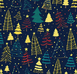Christmas tree background. New year pattern design. Colorful backdrop. Beautiful winter wallpaper. Christmas card design. New year flyer