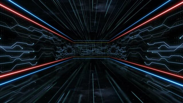 Cyberspace Technology Room Animation, Background, Loop
