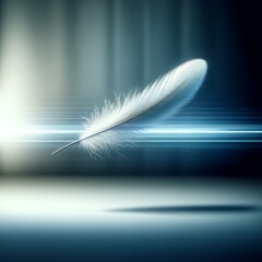 Elegant White Feather Floating, Serenity Concept