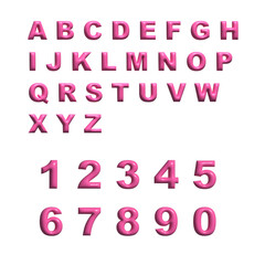 3D inflated balloon alphabet pink color background
