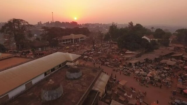 Drone flight over Foumban, Cameroon, Africa
