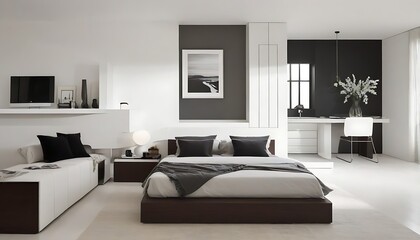 black and white luxury modern bedroom