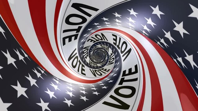 USA Vote Presidential Election Tunnel Animation, Background, Loop
