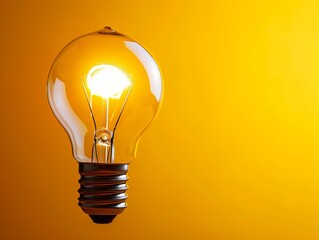 Light bulb lit. Concept: idea.