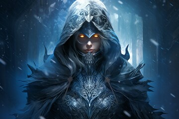 A frost mage, capable of freezing enemies in their tracks and summoning blizzards of icy destruction. - Generative AI - obrazy, fototapety, plakaty