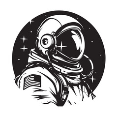 Astronaut in cartoon, doodle style. Image for t shirt. Isolated 2d vector illustration in logo, icon, sketch style, Eps 10. AI Generative